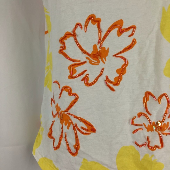 NY & Co. Cotton knit embellished tank top M - Picture 3 of 12